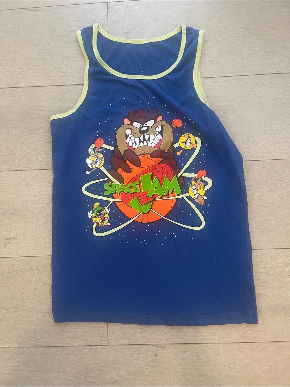 Space Jam Taz Navy Blue Kids Tank Top